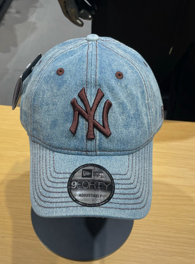 韩国New Era新款牛仔棒球帽NY刺绣MLB男女同款940外缝线弯檐帽子
