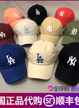 韩国正品MLB帽子春夏季NY洋基队大标软顶男女棒球帽LA鸭舌帽CP66