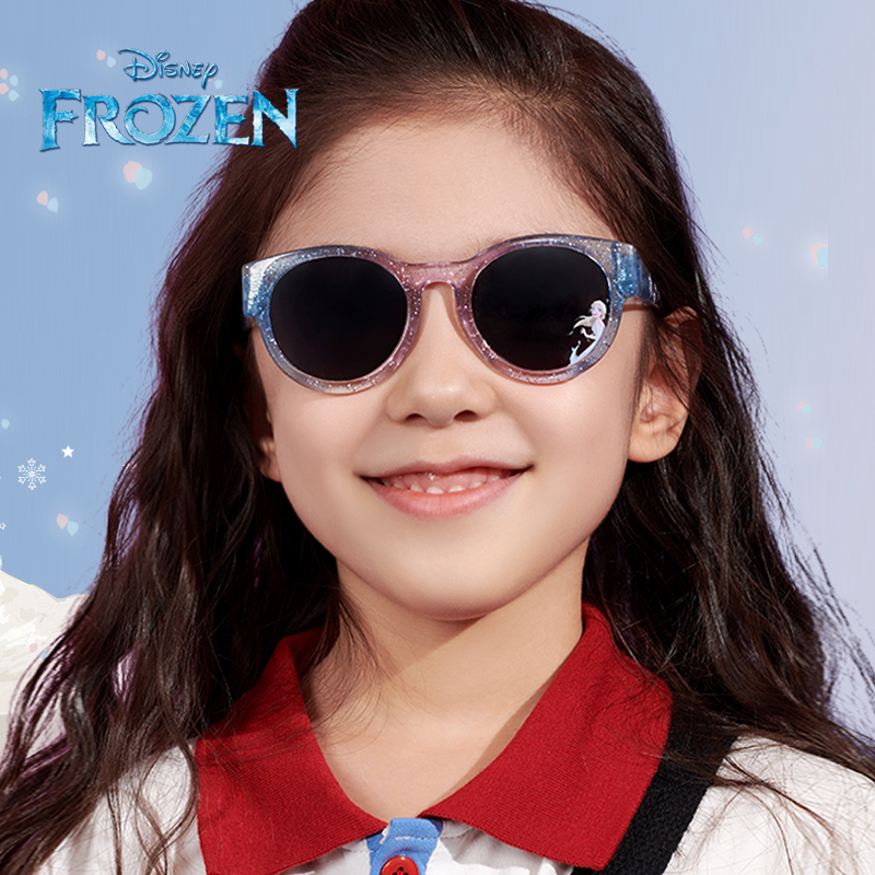 迪士尼官方正版冰雪奇缘艾莎公主女儿童太阳眼镜墨镜遮阳防紫外线