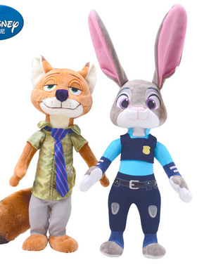 迪士尼疯狂动物城毛绒公仔玩具兔子朱迪尼克狐狸玩偶兔年节日礼物
