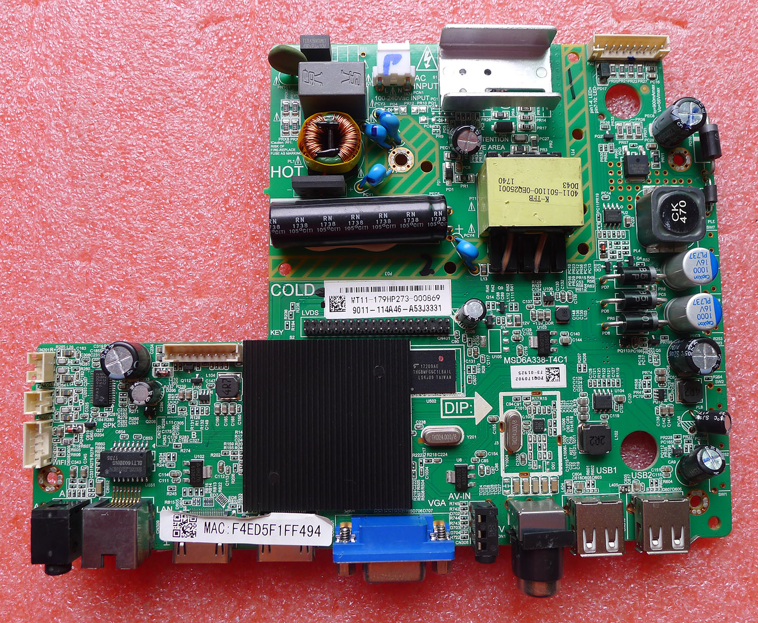 原装夏普2T-C32ACZA电视机主板 MSD6A338-T4C1配屏 K320WD9电路板