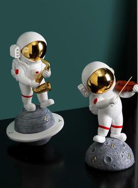 创意乐队宇航员摆件太空人北欧客厅桌面轻奢家居装饰品小摆设礼物