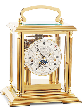 霸王黄铜机械台钟进口赫姆勒机芯客厅家用欧式摆件时钟轻奢座钟