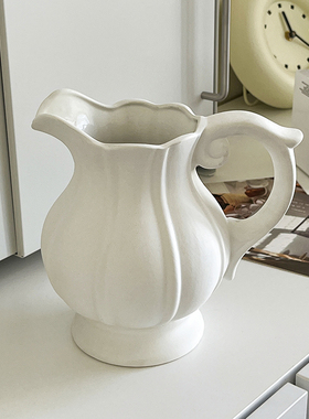 侘寂风南瓜陶瓷花瓶摆件客厅插花水培水养鲜花水提壶高级感装饰品