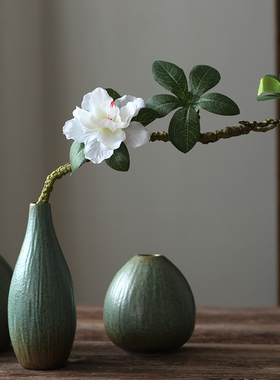 禅意花瓶新中式复古陶瓷小花器单只干花文艺术花插摆件桌茶艺装饰