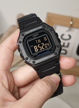 卡西欧（CASIO） 手表小方块数显运动时尚男女学生手表W-218H-1A