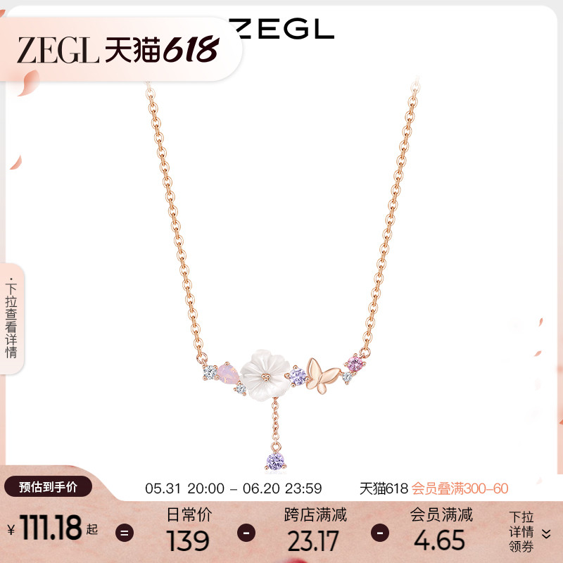 ZEGL设计师925纯银项链女生款轻奢小众锁骨链配饰生日礼物送女友