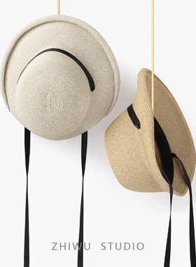 赫本风法式草帽女夏季防晒遮阳帽设计感可折叠海边度假绑带太阳帽