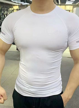 紧身衣运动衣男短袖健身房跑步足球篮球训练专用吸汗透气压缩衣