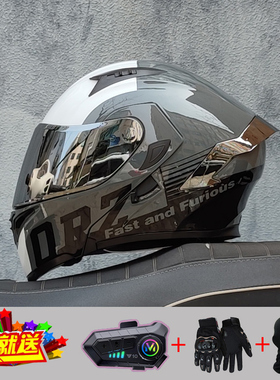新国标ORZ摩托车头盔男女双镜揭面盔半全覆式蓝牙机车全盔3C认证