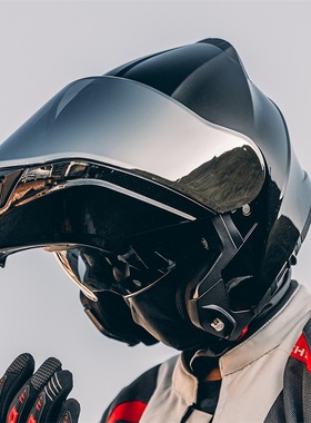 VCOROS大码4XL摩托车头盔双镜片揭面盔男女全盔四季安全帽冬防雾