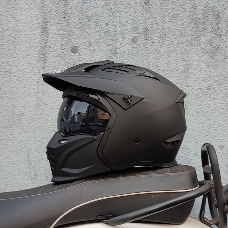 ORZ复古街霸组合头盔摩托车可拆卸半盔全盔男女街车四季拉力车3C