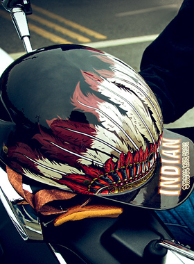3C认证踏板复古头盔瓢盔翘半盔男摩托车安全帽女电动车复古盔夏季