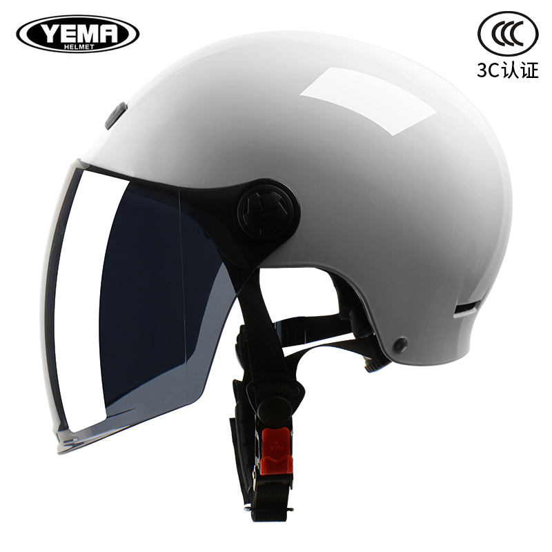 野马3C认证电动车头盔女夏季防晒防紫外线电瓶摩托车安全帽男半盔