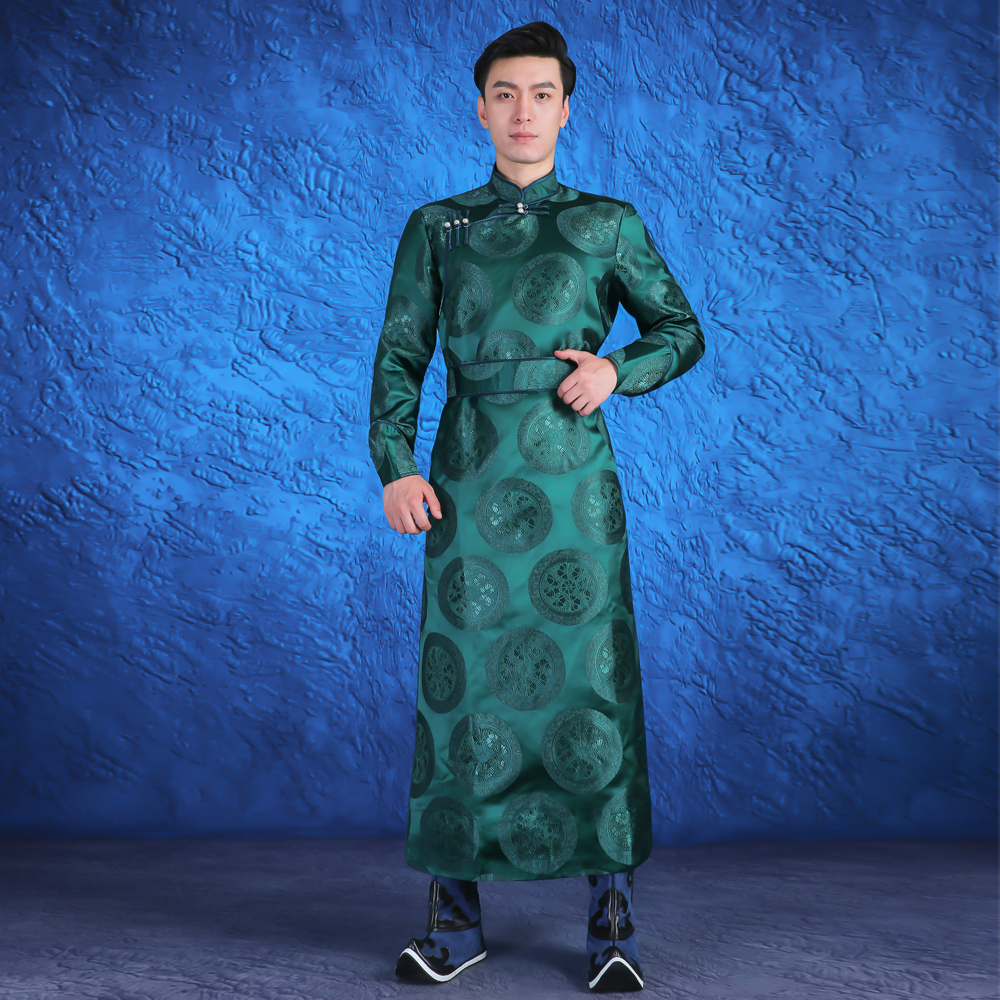 蒙古族男士蒙古袍少数民族舞蹈演出摄影写真服饰新款生活装长袍