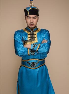 族服饰少数装古古蒙民族生活袍男士蒙古蒙舞蹈演出服新品男款时尚