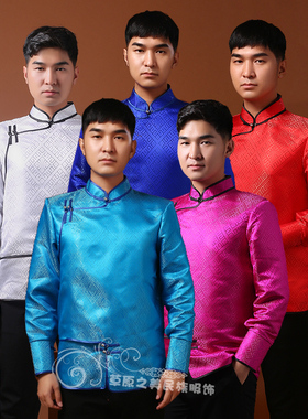 蒙古服男民族风上衣蒙古元素现代日常生活装短款长袖立领外套精品