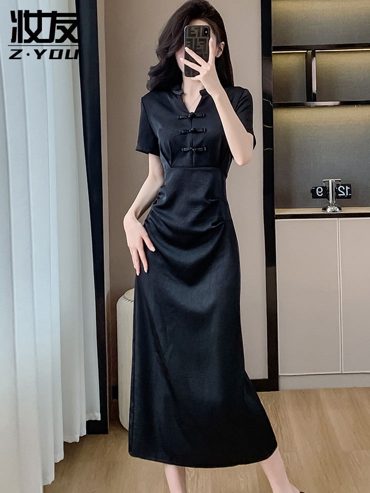 新中式改良旗袍连衣裙女夏装2024新款小个子高级感风情万种的裙子