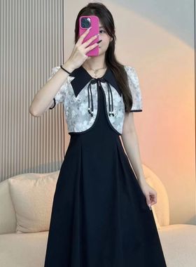 【水墨丹青】新中式国风气质时尚连衣裙套装夏季新款显瘦两件套女