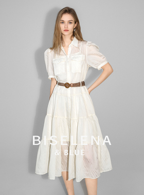 贝茜妮法式高腰设计感连衣裙女2024夏季新款时尚收腰气质长款裙子