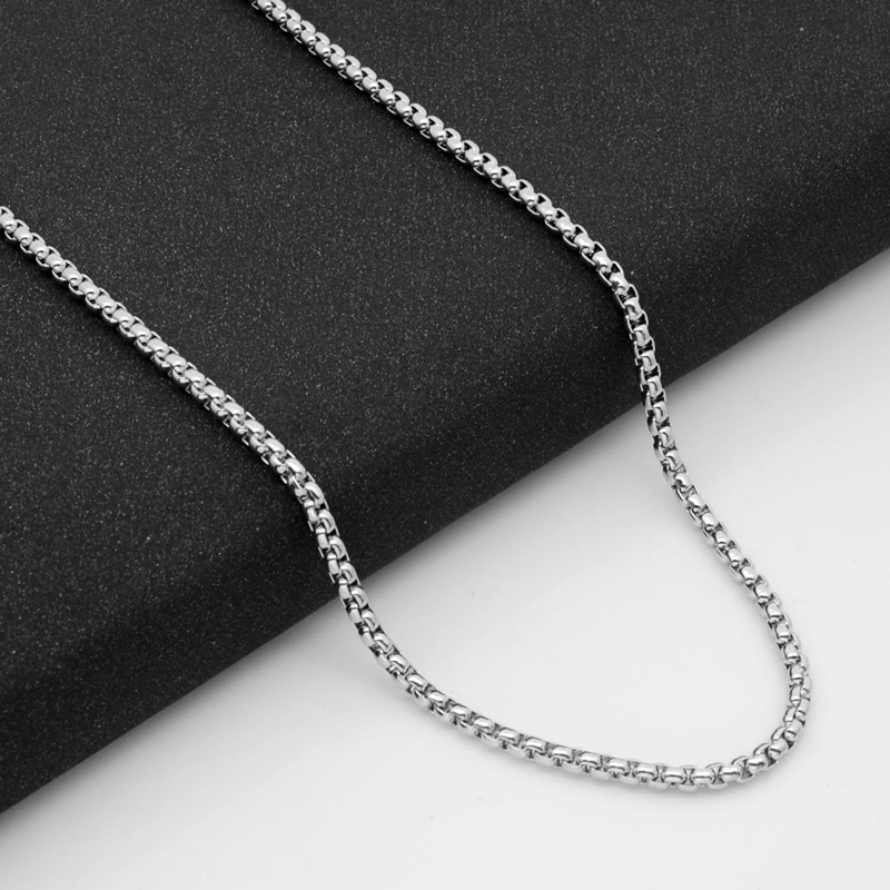 不锈钢项链钛钢男士项链配链DIY饰品配件韩版女生颈链方珍珠链