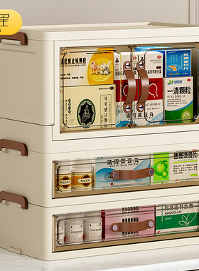 医药箱家庭装药物收纳盒抽屉式大容量置物架医用急救药品箱收纳柜