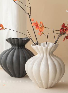 新中式几何扭转花器花瓶现代简约餐客厅样板房售楼处软装饰品摆设