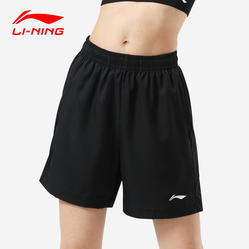 李宁速干短裤女夏季新款宽松薄款冰丝透气跑步健身训练运动五分裤