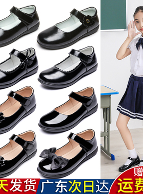 女童黑色皮鞋演出鞋表演鞋公主鞋小皮鞋儿童学生软底单鞋校鞋