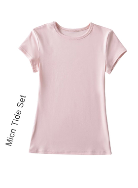 MICN 正确版基础款六色圆领修身显瘦上衣夏正肩运动性感短袖T恤女