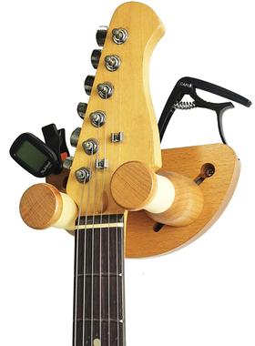 古典吉他挂钩免打孔民谣电贝斯通用墙壁吊架实木尤克里里木头支架