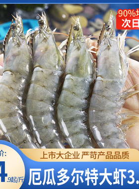 大虾特大号鲜活冷冻速冻生鲜虾类海鲜水产新鲜3040冻虾南美白对虾