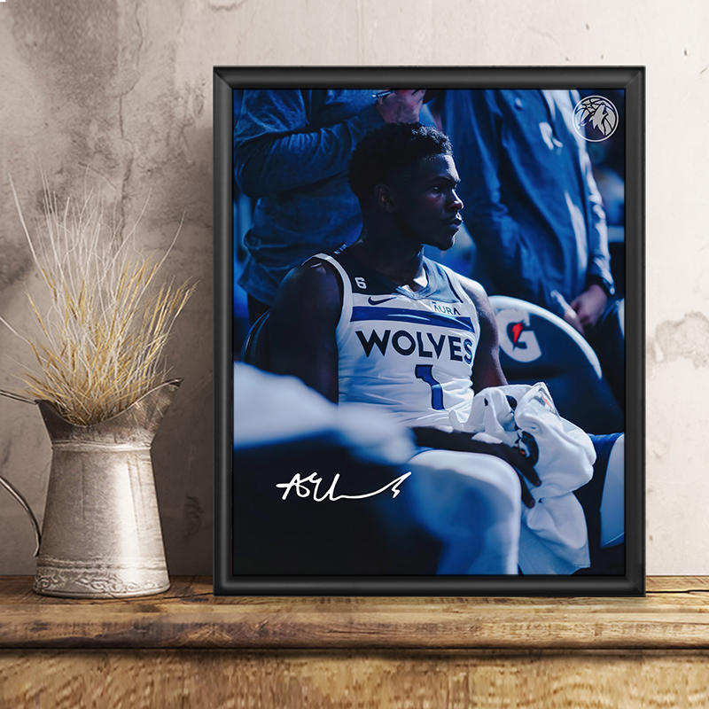 爱德华兹签名海报相框摆件NBA球星周边照片纪念品装饰画挂画手办