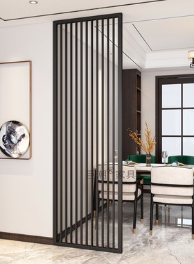 不锈钢隔断墙铁艺屏风轻奢金属客厅现代简约玄关中式花格装饰餐厅