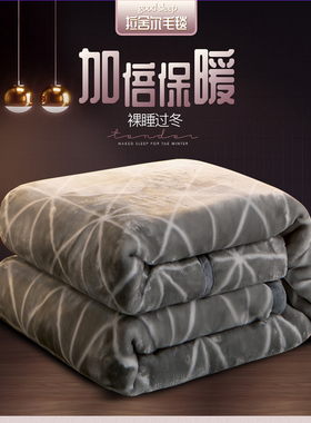 拉舍尔毛毯冬季加厚保暖双层珊瑚盖毯子床单人宿舍学生法兰绒被子