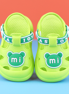 1-3岁2宝宝鞋子卡通男童夏季凉鞋婴儿包头学步鞋幼儿园软底机能鞋