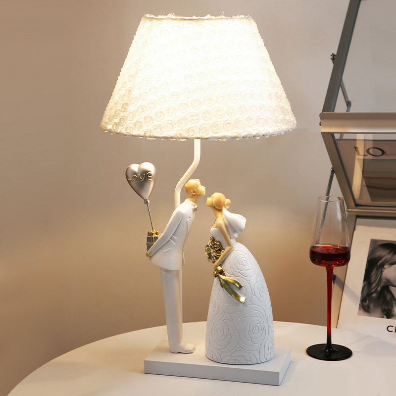 贝汉美创意北欧情侣装饰台灯婚房卧室床头小夜灯新婚礼物