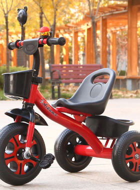 儿童三轮车脚踏车带推把宝宝手推车小孩自行车单车1-3-6岁童车