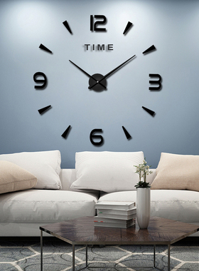 免打孔挂钟钟表家用客厅现代简约装饰时钟静音个性数字创意大挂表