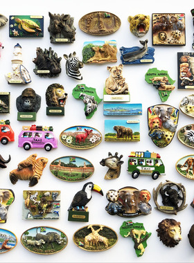 南非各地人文景观磁铁冰箱贴创意旅游纪念装饰工艺品 树脂留言贴