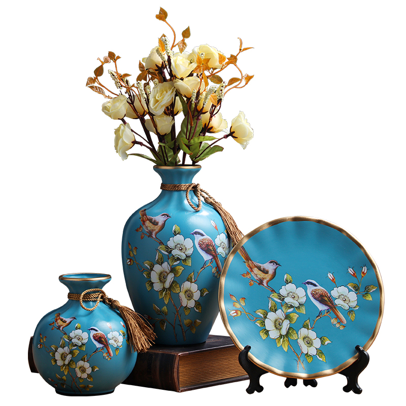 欧式陶瓷花瓶美式摆件现代客厅玄关电视柜酒柜创意家居装饰品摆设