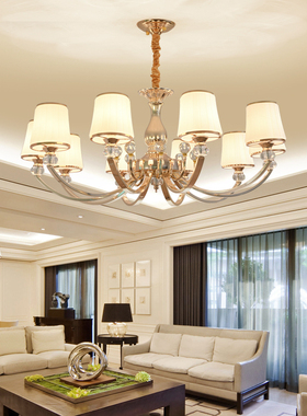 2021年新款客厅吊灯现代简约大气LED灯具卧室餐厅简欧式水晶吸吊