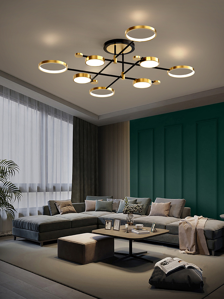 客厅灯现代简约大气2021年新款网红灯具北欧高档卧室餐厅轻奢吊灯