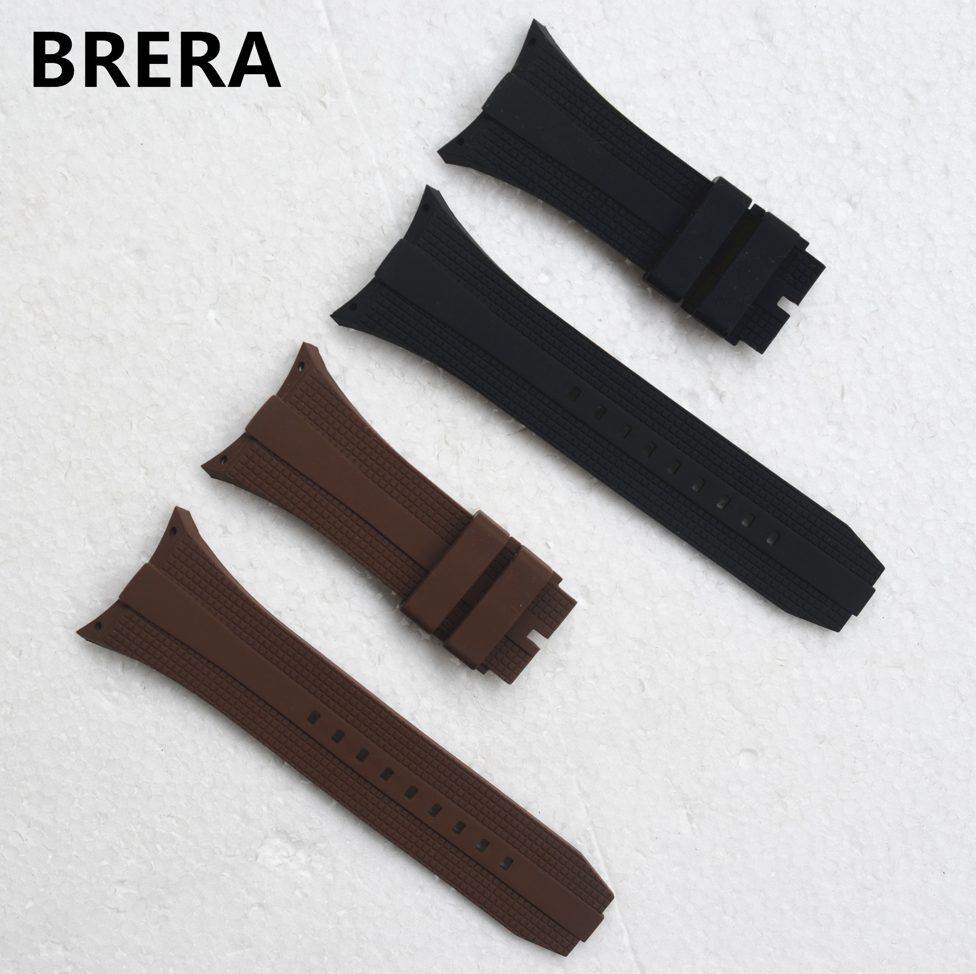 BRERA手表表带橡胶锁螺丝黑色灰色咖啡色白色男装女装中装表链