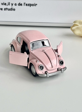 少女心房间粉色老爷车小汽车摆件家居装饰品儿童创意可爱玩具礼物