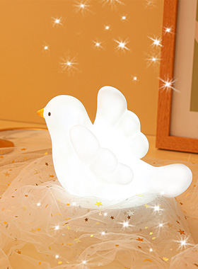 新品创意和平白鸽子小夜灯 LED卧室书房床头装饰桌面灯儿童起夜灯