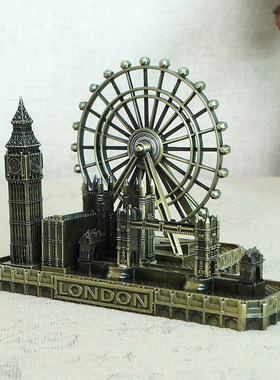 英国伦敦地标建筑模型伦敦眼大本钟塔桥教堂家居摆件旅游纪念礼品