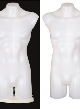 男灯光模特塑料白色半身男模男士形体管理内衣男背心户外用品模型