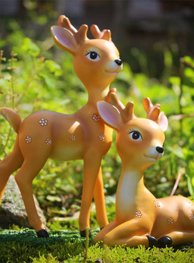 创意可爱小鹿摆件微景观花园树脂动物多肉盆装饰幼儿园温馨摆设