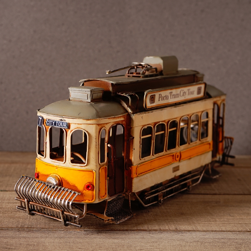 里斯本电车铁艺模型工业风工艺品软装饰小众桌面摆件美式复古朋克